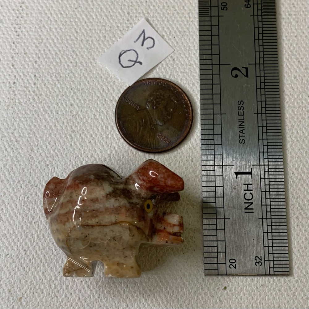 Red Soapstone Carved Pig Figurine Miniature Stone Farm Animal Carving Mini Swine - Picture 12 of 15